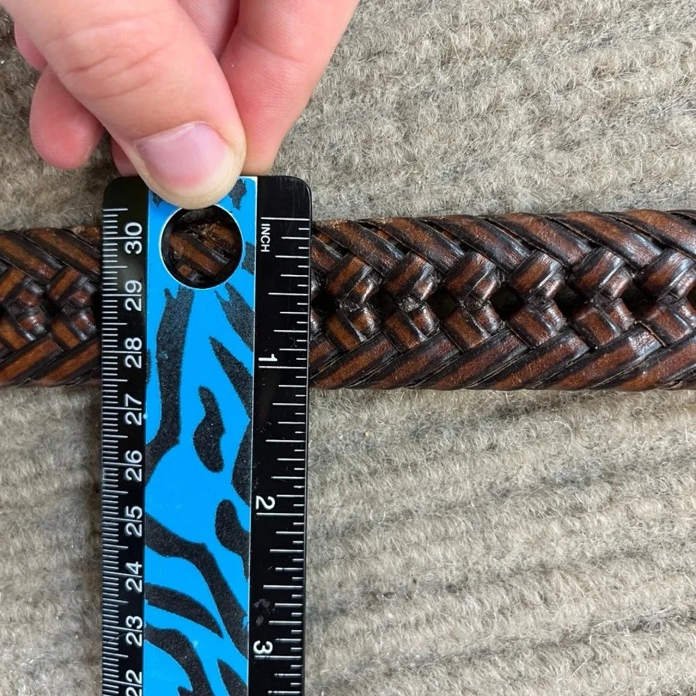 Dockers Mens Braided Leather Belt Brown Mahogany Woven 40/100 11DK04SS